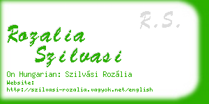 rozalia szilvasi business card